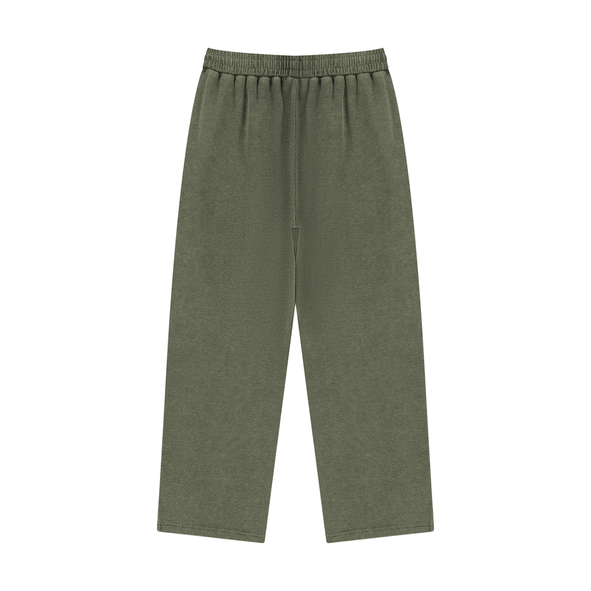Unisex Mineral Wash Straight Leg Sweatpants in army green, alternate angle