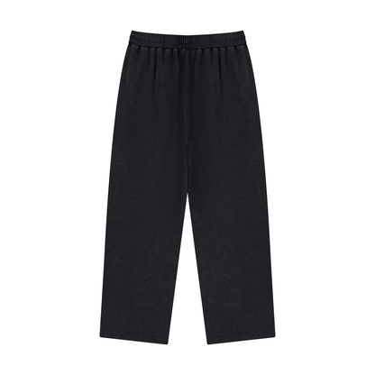 Unisex Mineral Wash Straight Leg Sweatpants in black, alternate angle