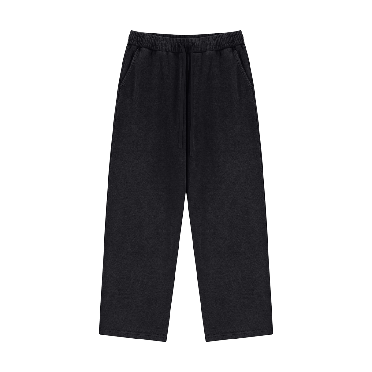 Unisex Mineral Wash Straight Leg Sweatpants in black