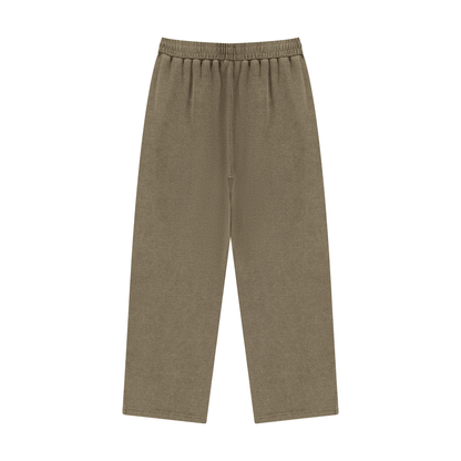 Unisex Mineral Wash Straight Leg Sweatpants in coffee, alternate angle