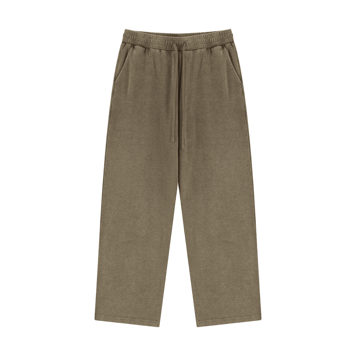 Unisex Mineral Wash Straight Leg Sweatpants in coffee