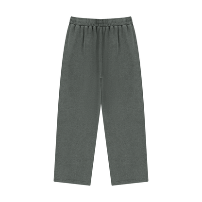 Unisex Mineral Wash Straight Leg Sweatpants in gray, alternate angle