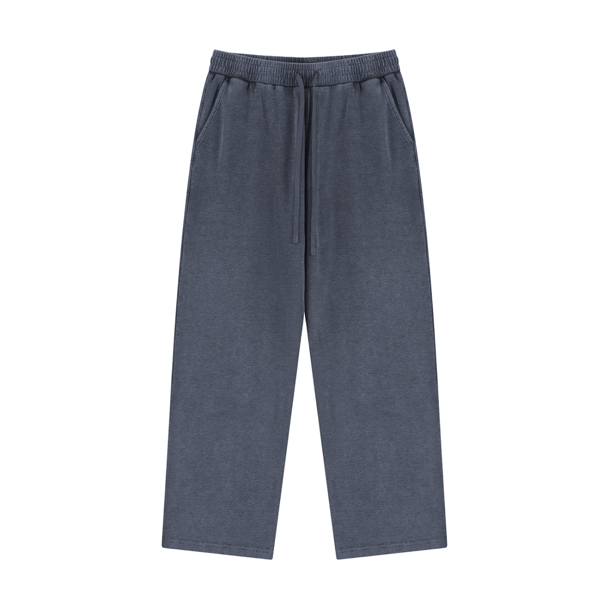 Unisex Mineral Wash Straight Leg Sweatpants in gray blue