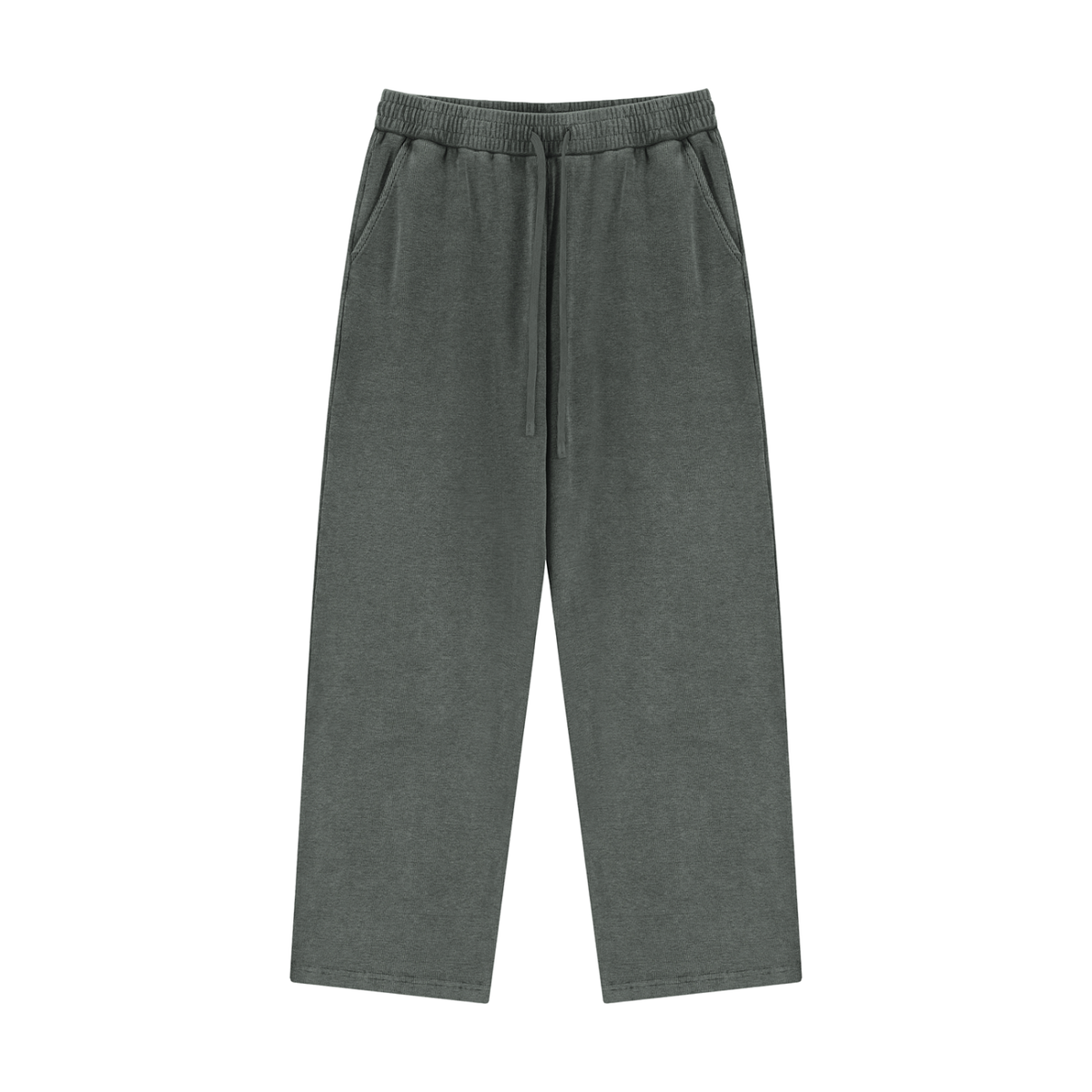 Unisex Mineral Wash Straight Leg Sweatpants in gray