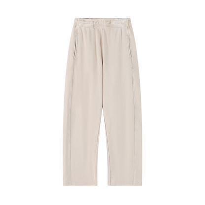 Unisex Mineral Wash Straight Sweatpants in apricot