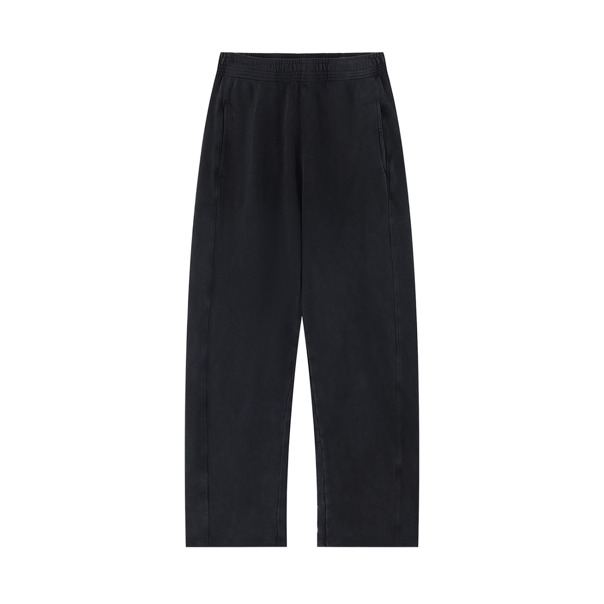 Unisex Mineral Wash Straight Sweatpants in black