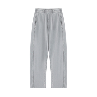 Unisex Mineral Wash Straight Sweatpants in light gray