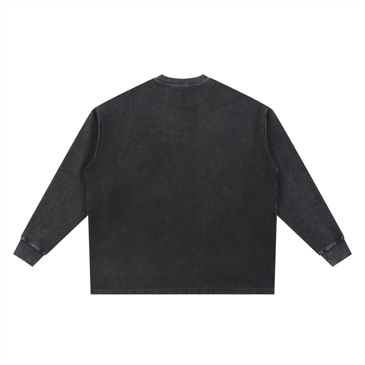 Unisex Mineral Wash Waffle Oversized T-Shirt in black, alternate angle