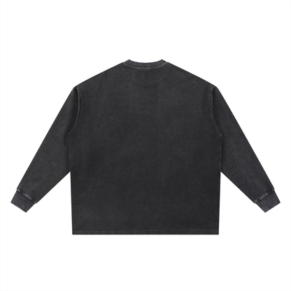 Unisex Mineral Wash Waffle Oversized T-Shirt in black, alternate angle