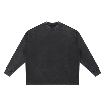 Unisex Mineral Wash Waffle Oversized T-Shirt in black