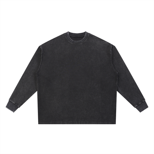 Unisex Mineral Wash Waffle Oversized T-Shirt in black