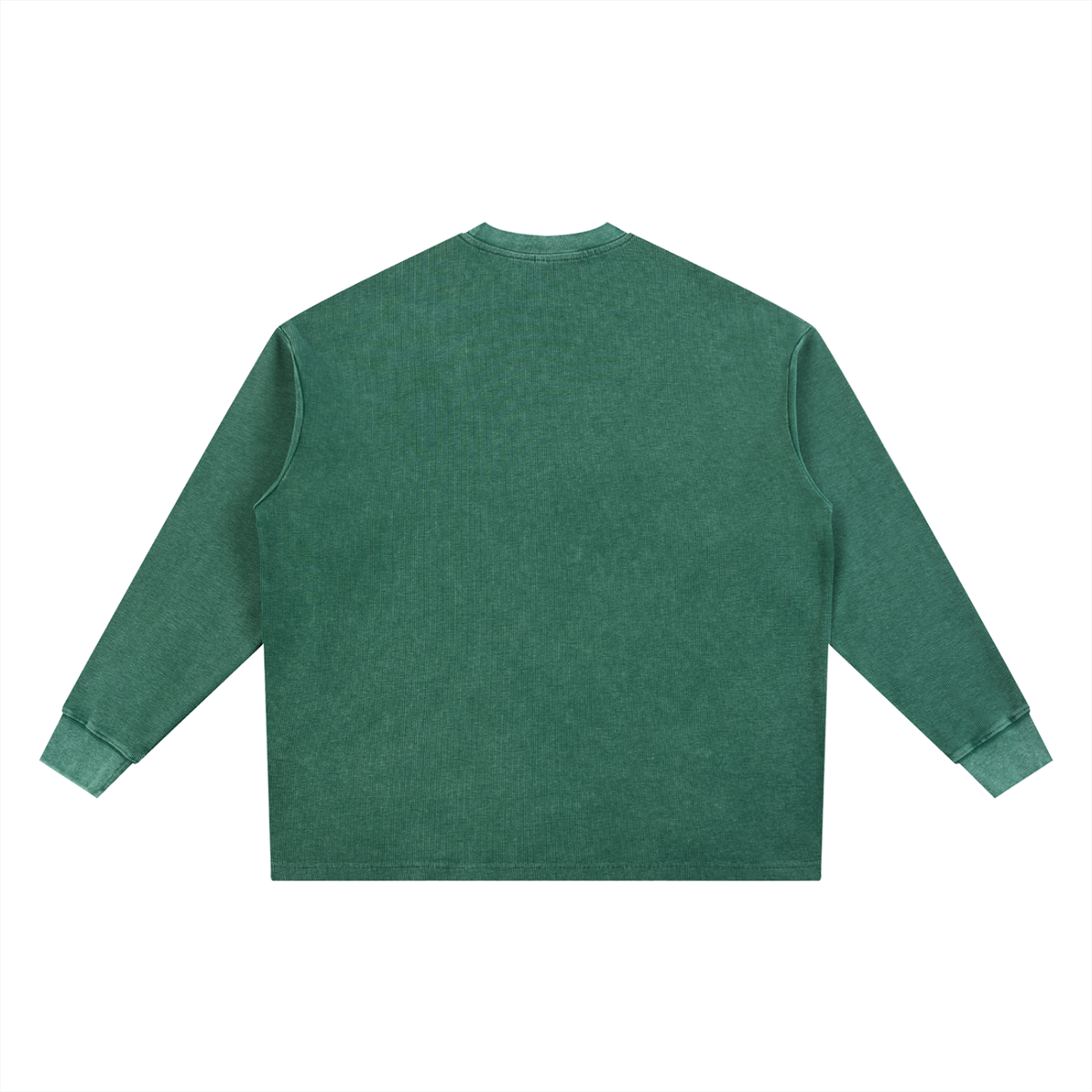 Unisex Mineral Wash Waffle Oversized T-Shirt in blackish green, alternate angle