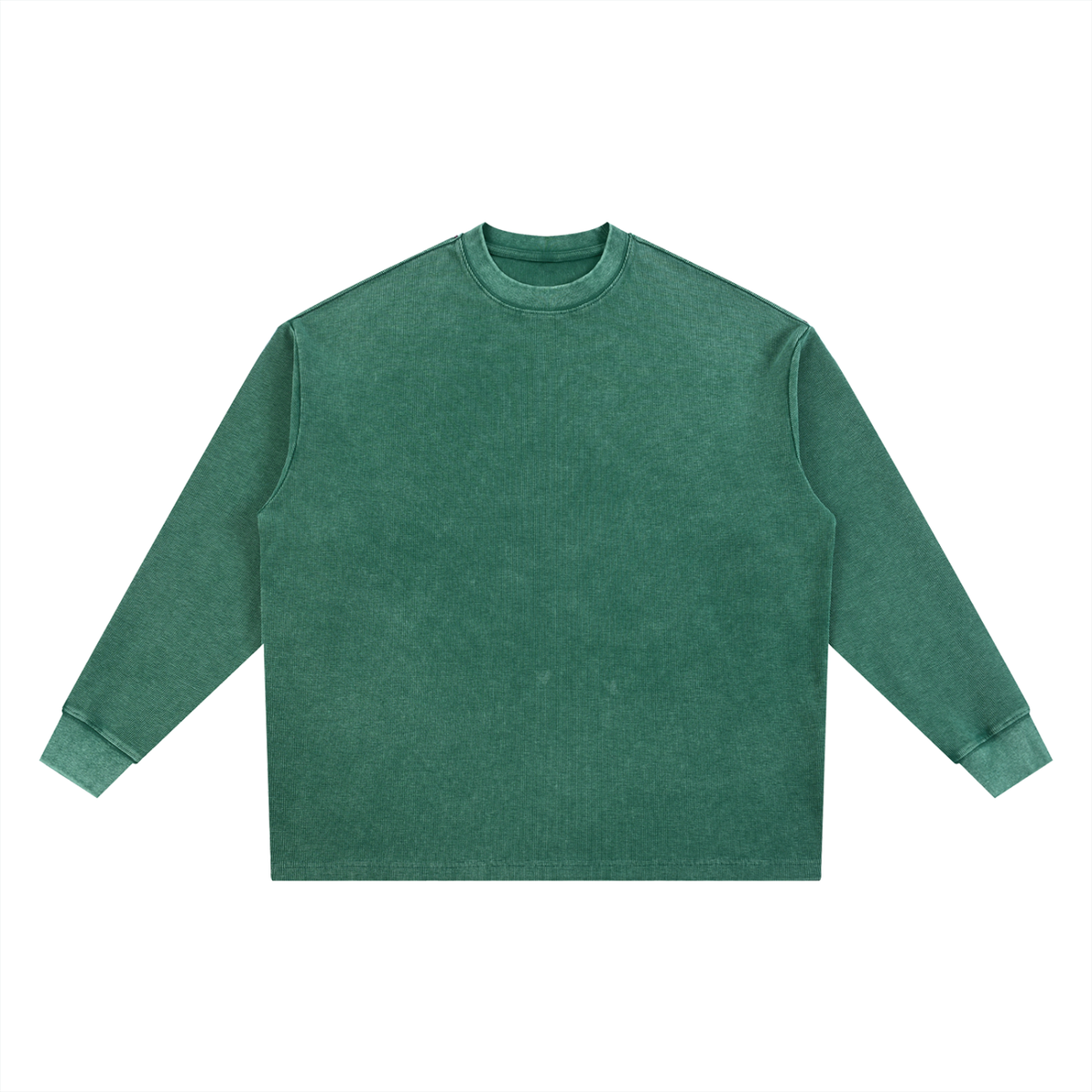 Unisex Mineral Wash Waffle Oversized T-Shirt in blackish green
