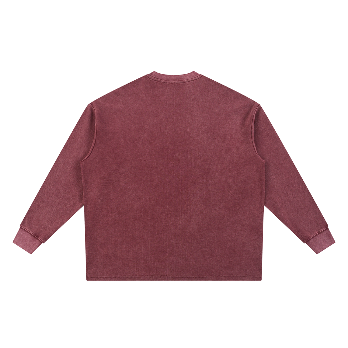 Unisex Mineral Wash Waffle Oversized T-Shirt in jujube red, alternate angle