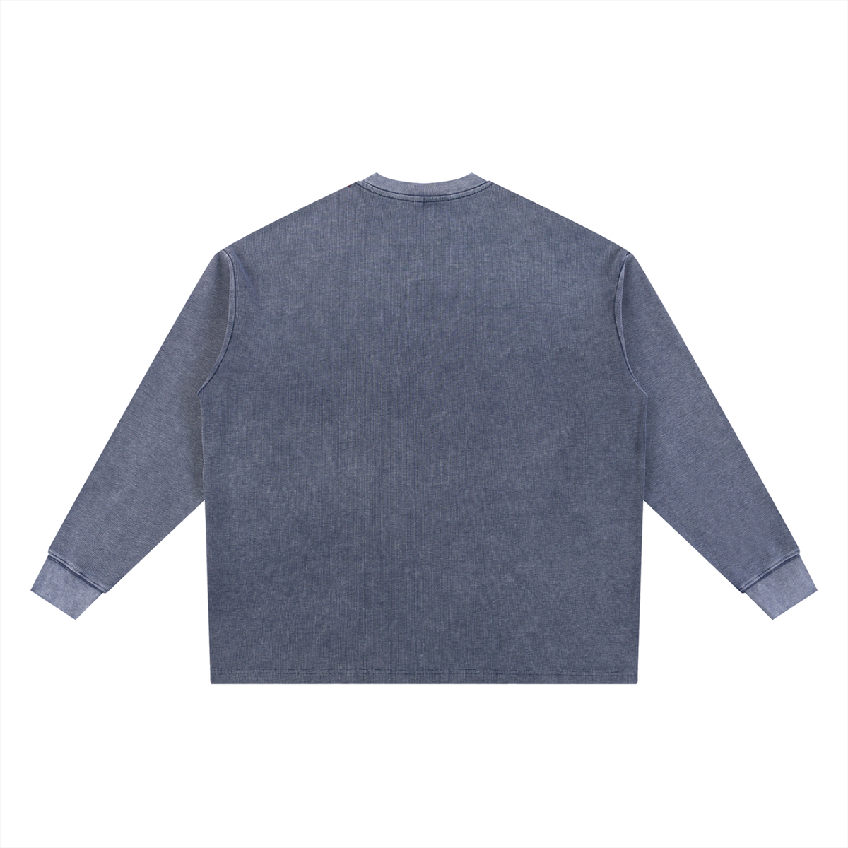 Unisex Mineral Wash Waffle Oversized T-Shirt in royal blue, alternate angle