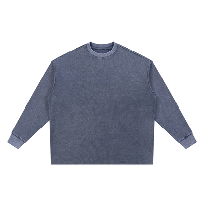 Unisex Mineral Wash Waffle Oversized T-Shirt in royal blue