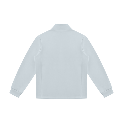 Unisex Minimalist Stand Collar Track Jacket in light blue, alternate angle
