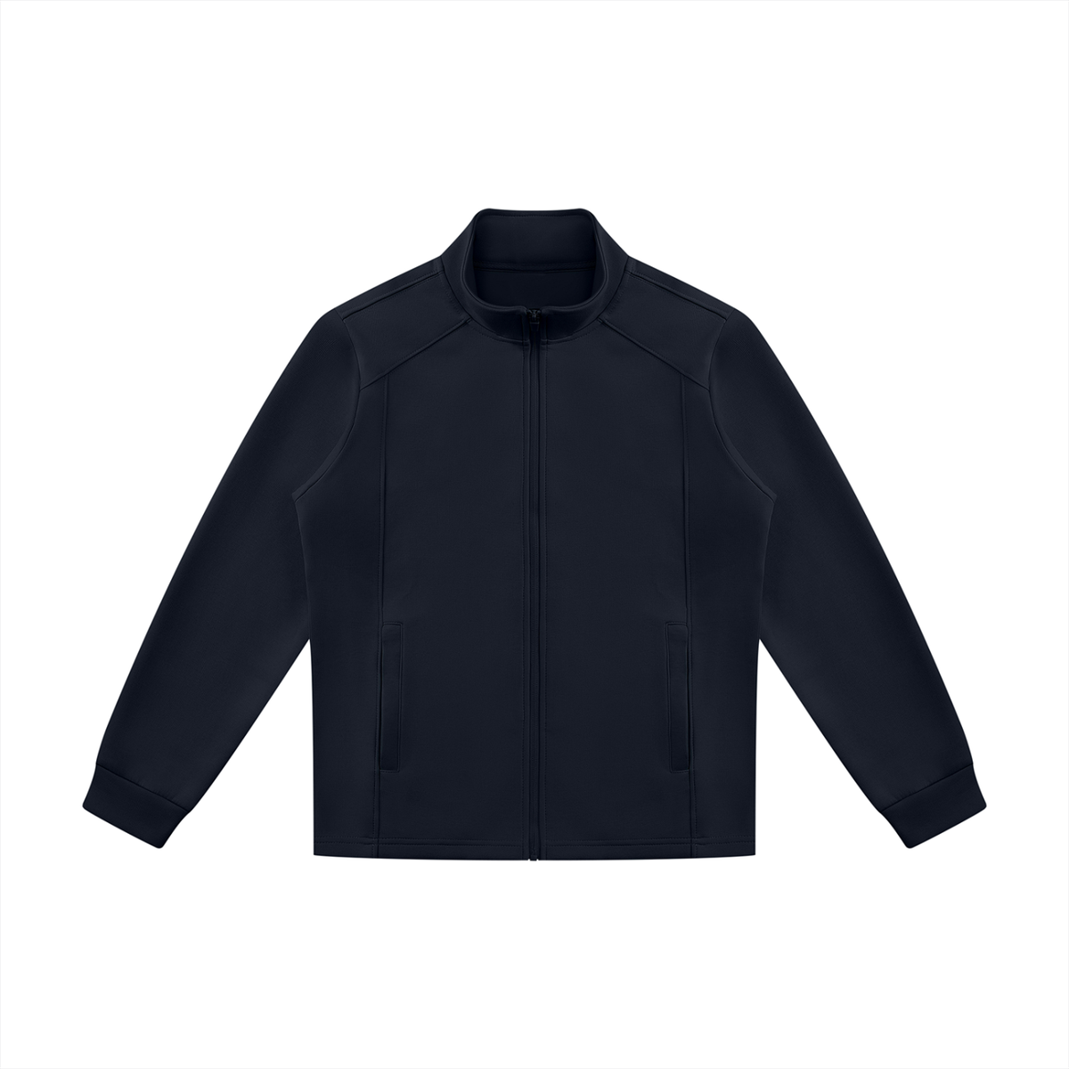 Unisex Minimalist Stand Collar Track Jacket in navy blue