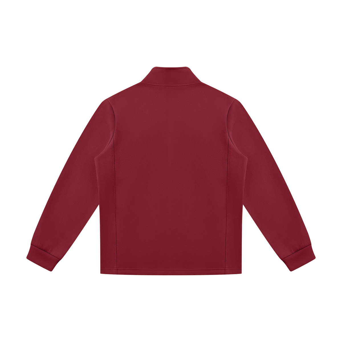 Unisex Minimalist Stand Collar Track Jacket in red, alternate angle