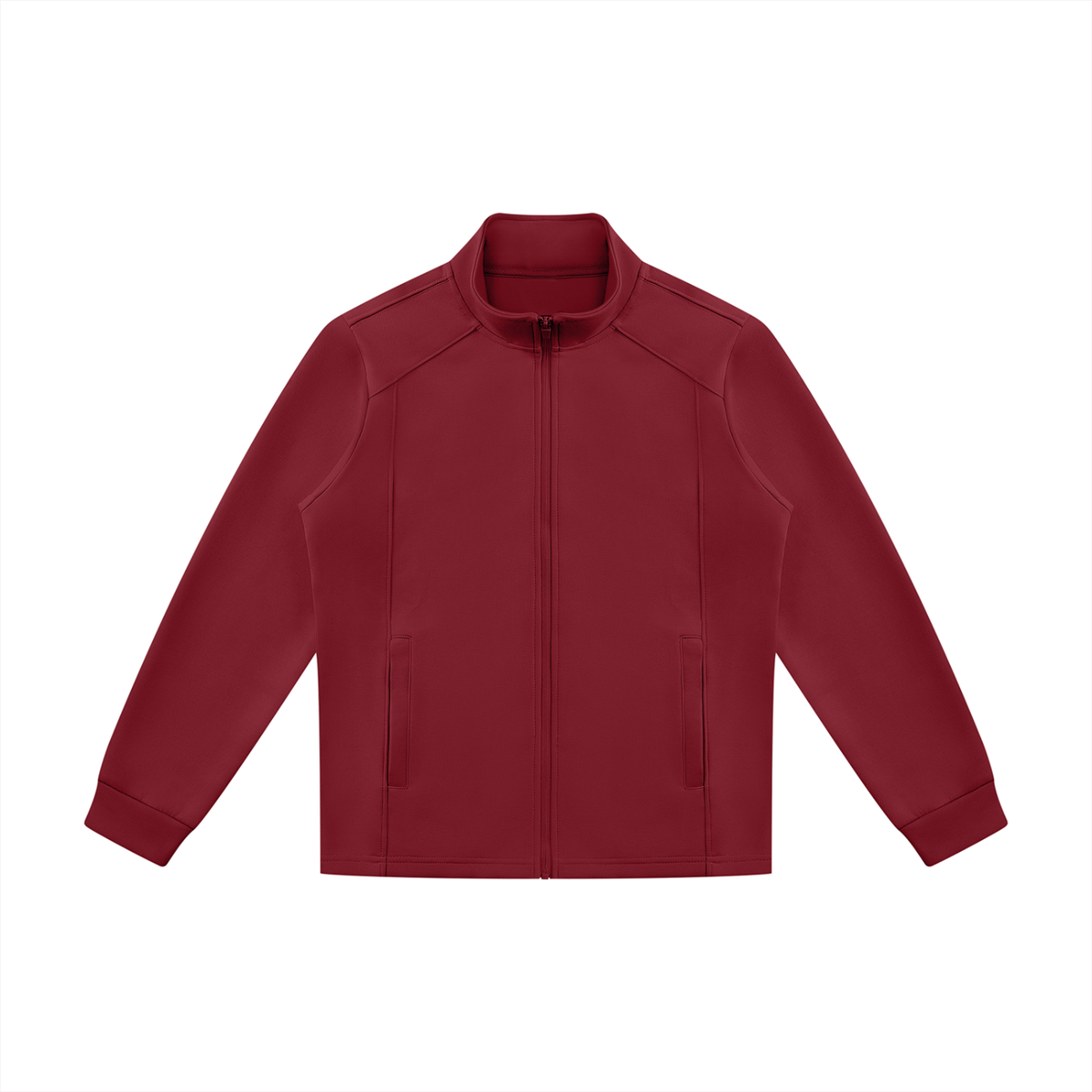 Unisex Minimalist Stand Collar Track Jacket in red