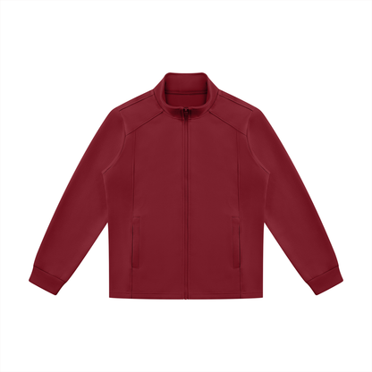 Unisex Minimalist Stand Collar Track Jacket in red