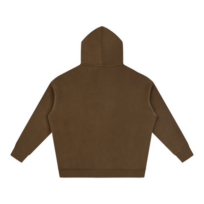 Unisex Oversize Fleeced Hoodie in coffee, alternate angle