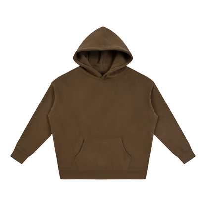 Unisex Oversize Fleeced Hoodie in coffee