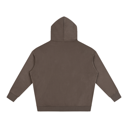 Unisex Oversize Fleeced Hoodie in dark brown, alternate angle
