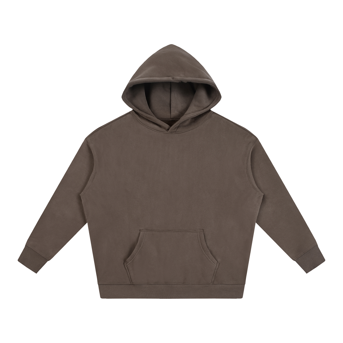 Unisex Oversize Fleeced Hoodie in dark brown