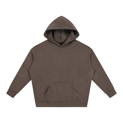 Unisex Oversize Fleeced Hoodie in dark brown