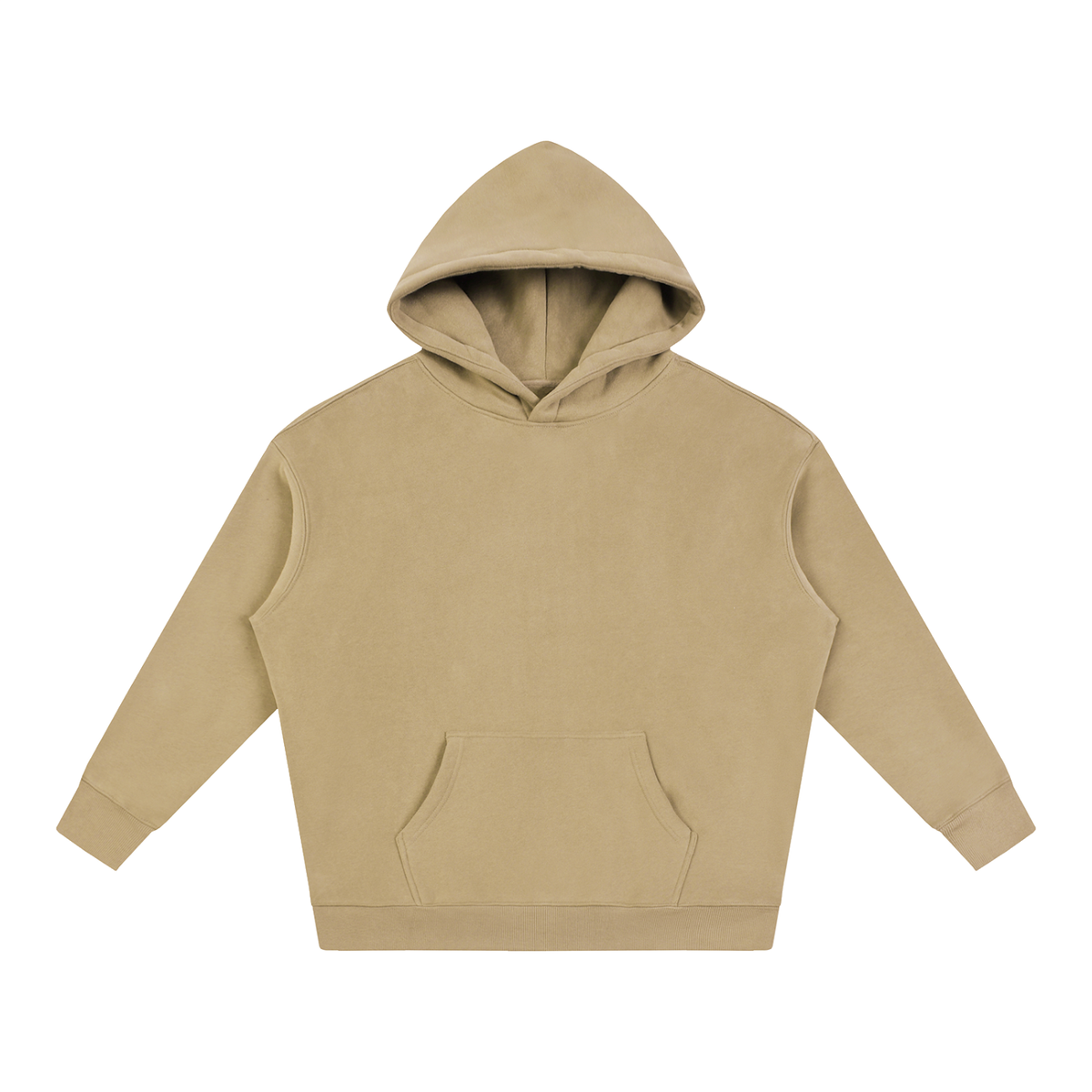 Unisex Oversize Fleeced Hoodie in gray apricot