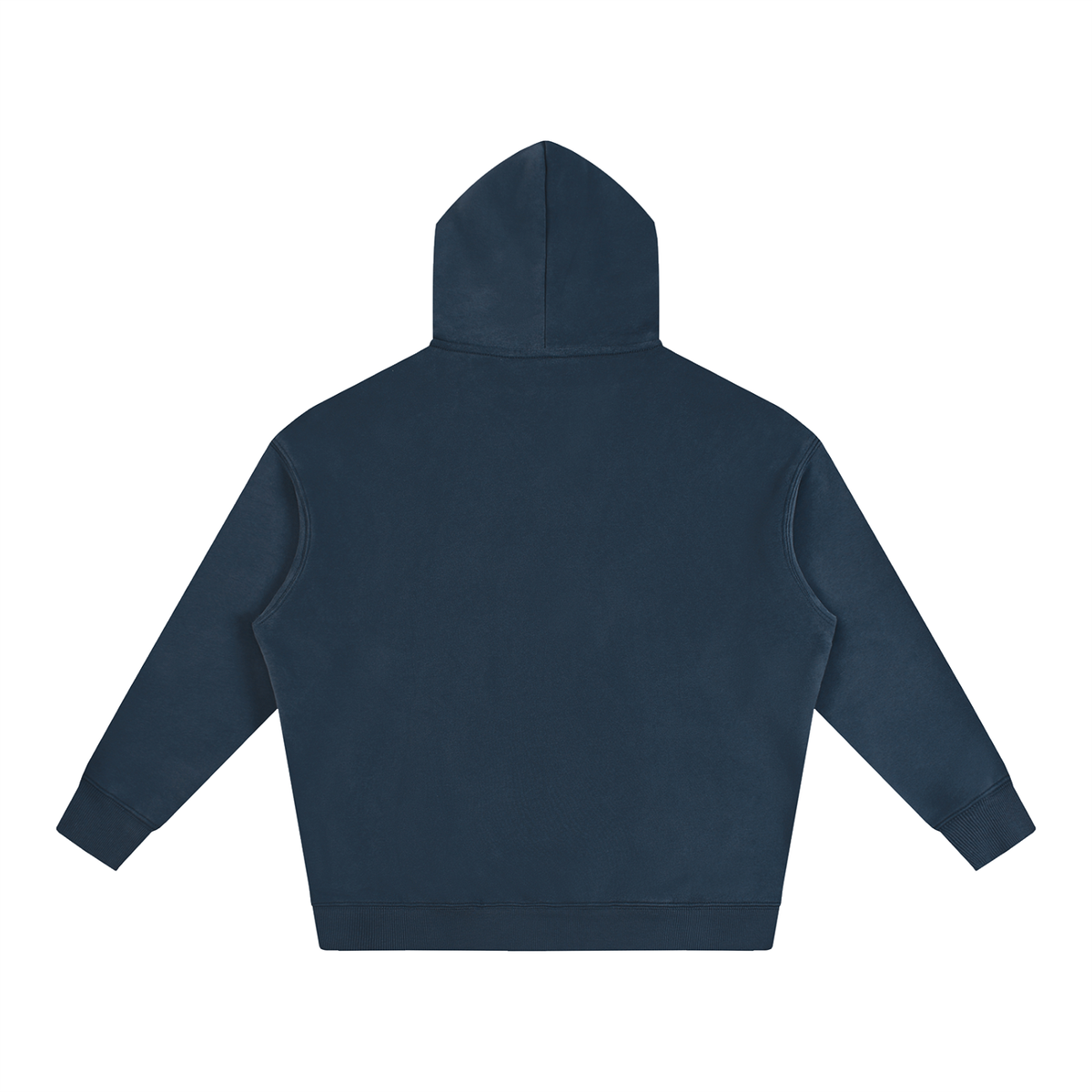 Unisex Oversize Fleeced Hoodie in navy blue, alternate angle