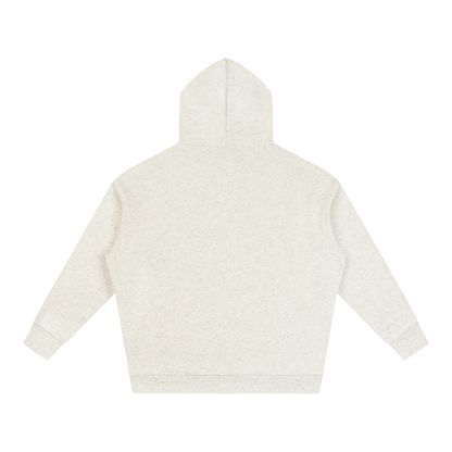 Unisex Oversize Fleeced Hoodie in oat gray, alternate angle