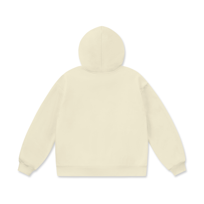 Unisex Oversize Heavyweight Fleece Hoodie in bone, alternate angle