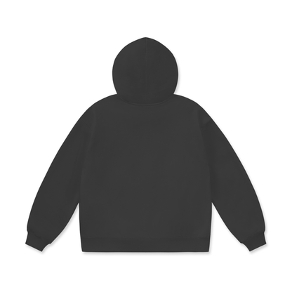 Unisex Oversize Heavyweight Fleece Hoodie in charcoal, alternate angle