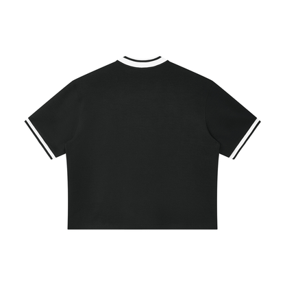 Unisex Oversized Baseball Jersey in black, alternate angle