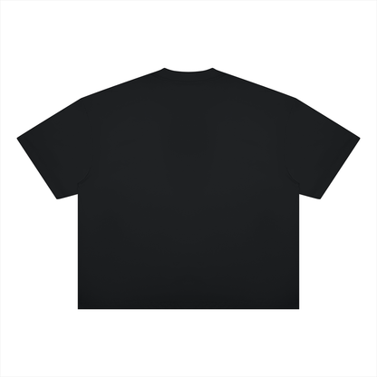 Unisex Oversized Boxy Cotton Blend T-Shirt in black, alternate angle
