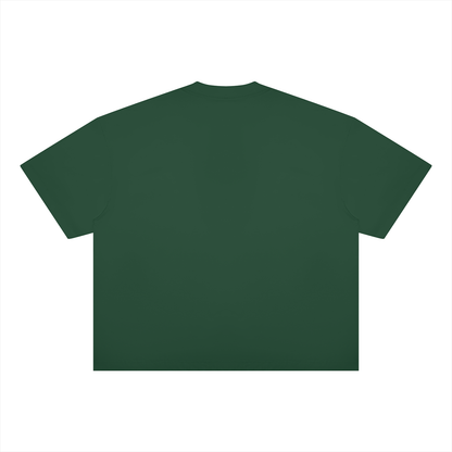 Unisex Oversized Boxy Cotton Blend T-Shirt in blackish green, alternate angle
