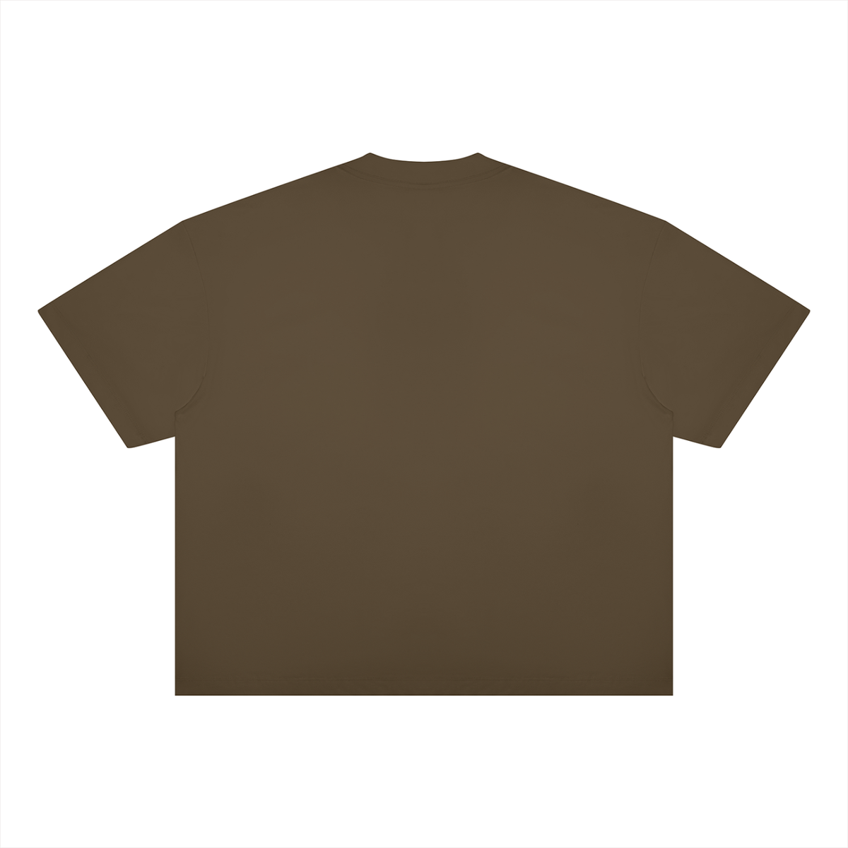 Unisex Oversized Boxy Cotton Blend T-Shirt in coffee, alternate angle