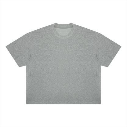 Unisex Oversized Boxy Cotton Blend T-Shirt in flower gray