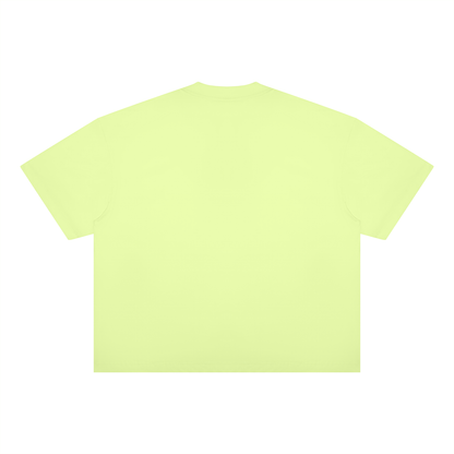 Unisex Oversized Boxy Cotton Blend T-Shirt in light green, alternate angle