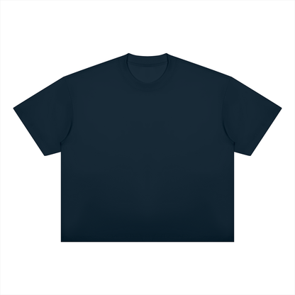 Unisex Oversized Boxy Cotton Blend T-Shirt in navy blue