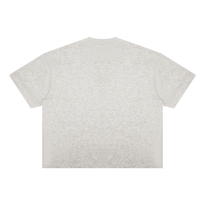 Unisex Oversized Boxy Cotton Blend T-Shirt in oat gray, alternate angle