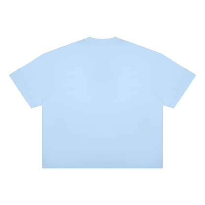 Unisex Oversized Boxy Cotton Blend T-Shirt in sky blue, alternate angle