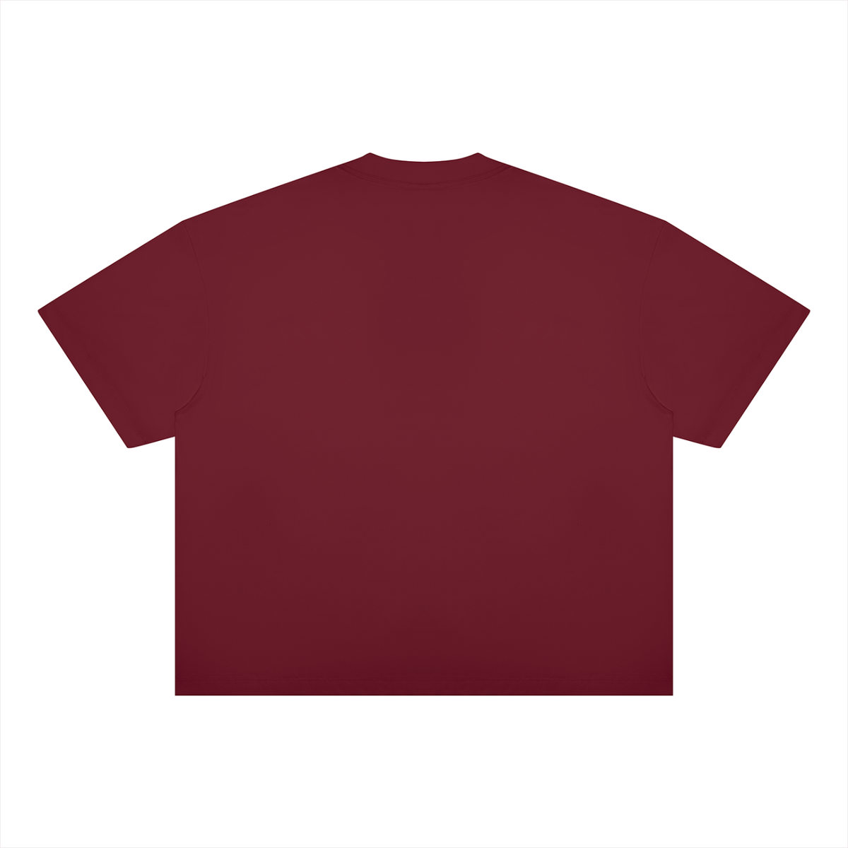 Unisex Oversized Boxy Cotton Blend T-Shirt in wine red, alternate angle