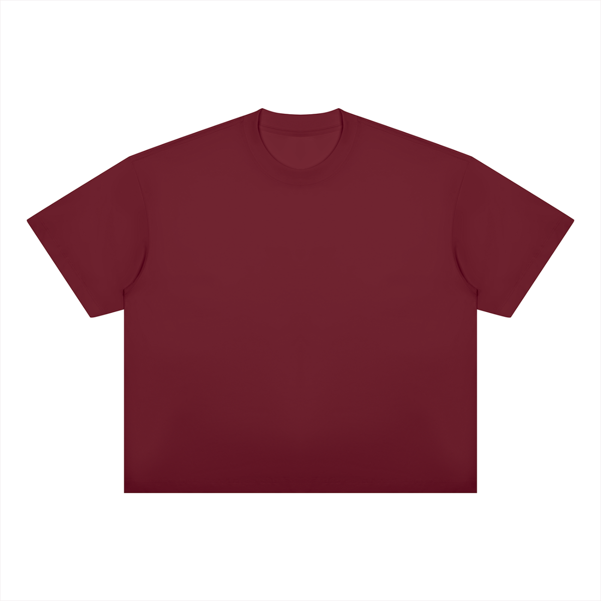 Unisex Oversized Boxy Cotton Blend T-Shirt in wine red