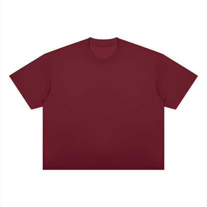 Unisex Oversized Boxy Cotton Blend T-Shirt in wine red