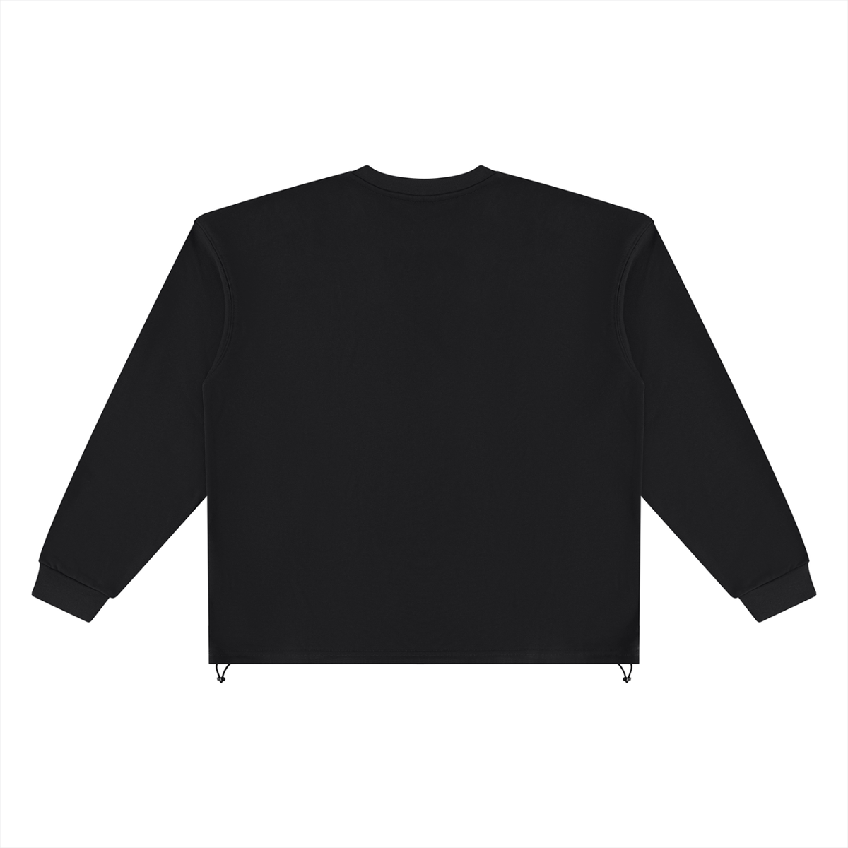 Unisex Oversized Boxy Drawstring Sweatshirt in black, alternate angle