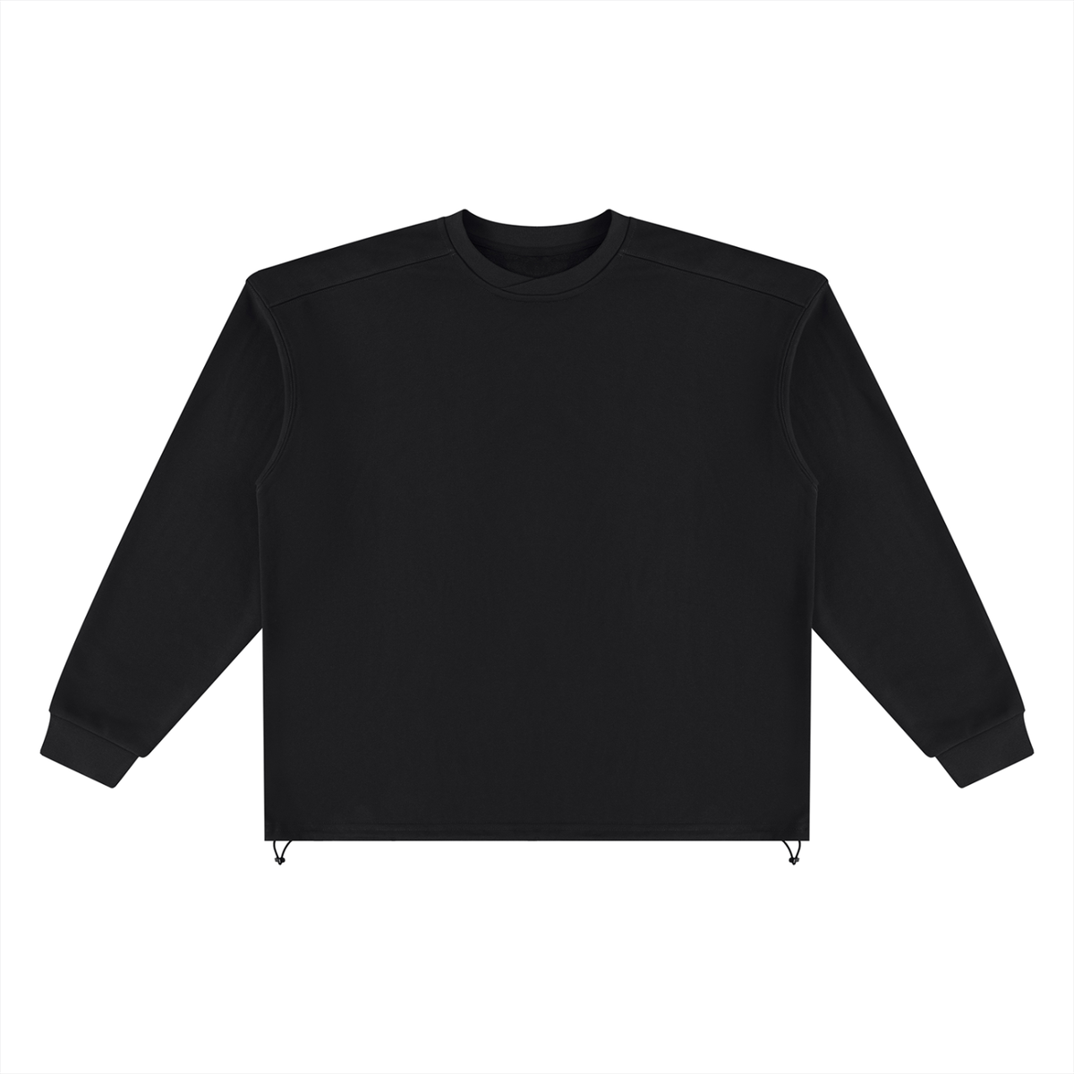 Unisex Oversized Boxy Drawstring Sweatshirt in black