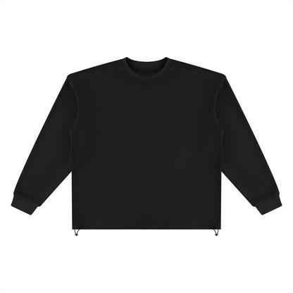 Unisex Oversized Boxy Drawstring Sweatshirt in black